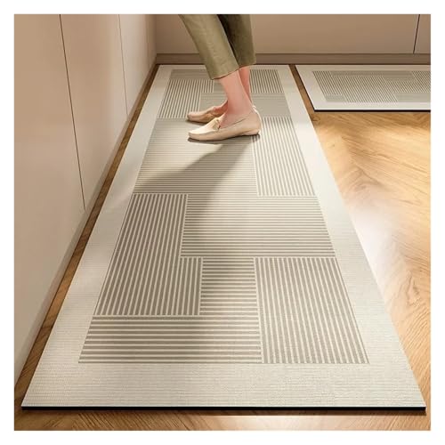 TYNXK 1/2PC Küchenbodenmatte Rutschfester und ölbeständiger Teppich Kieselgurschlamm saugfähige Fußmatte Heimdekoration(Color-05,2PC 50x80 50x160cm) von TYNXK