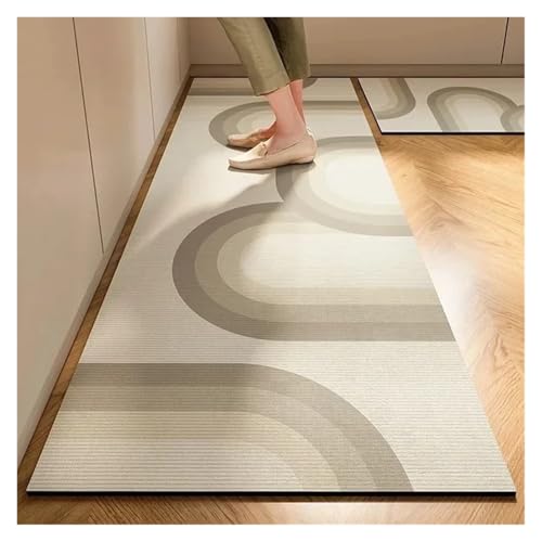 TYNXK 1/2PC Küchenbodenmatte Rutschfester und ölbeständiger Teppich Kieselgurschlamm saugfähige Fußmatte Heimdekoration(Color-06,1PC50X80CM) von TYNXK