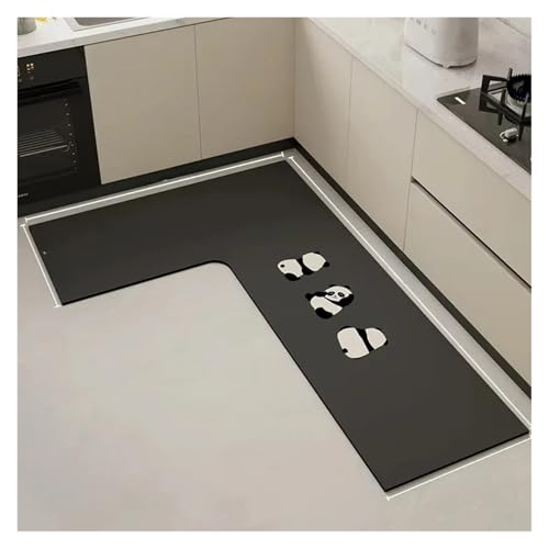 TYNXK 1 Stück 80 x 120 x 45 cm rutschfeste L-förmige Küchenspezifische Kieselgur-Bodenmatte Ölabsorptionsteppich(Color-06) von TYNXK