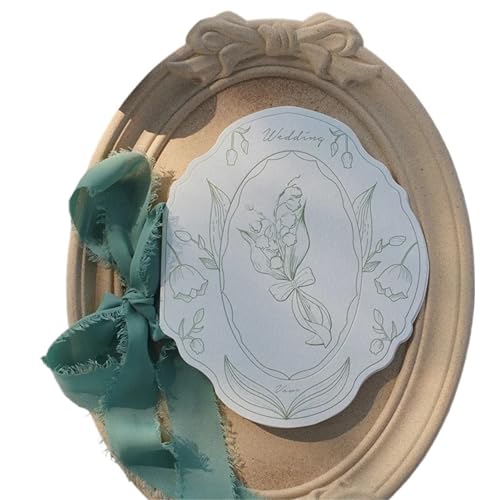 TYNXK 2 stücke Hochzeit Ehe Braut Bräutigam Papier Eid Buch Maiglöckchen Karte Gelübde Karten for Dekoration Requisiten(Bride) von TYNXK