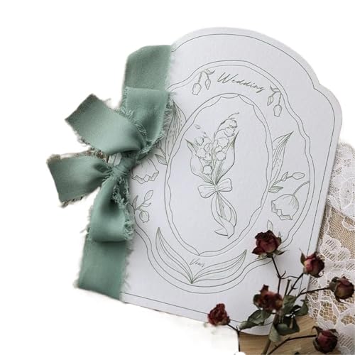 TYNXK 2 stücke Hochzeit Ehe Braut Bräutigam Papier Eid Buch Maiglöckchen Karte Gelübde Karten for Dekoration Requisiten(Groom) von TYNXK