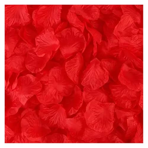TYNXK 2000Pcs Künstliche Gefälschte Rose Blütenblätter Bunte Simulation Seide Rose Blütenblatt for Valentinstag Hochzeit Party(Red) von TYNXK