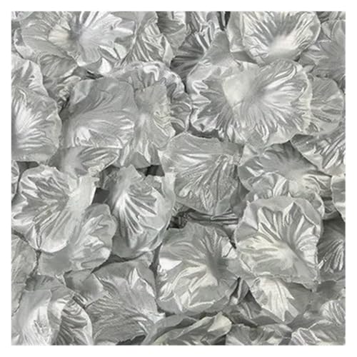 TYNXK 2000Pcs Künstliche Gefälschte Rose Blütenblätter Bunte Simulation Seide Rose Blütenblatt for Valentinstag Hochzeit Party(Silver) von TYNXK