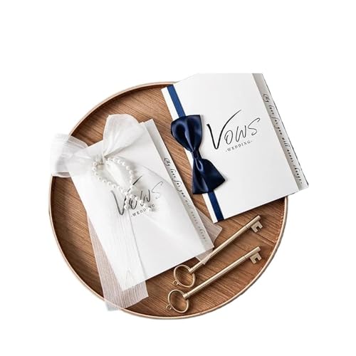 TYNXK Elegante handgeschriebene Hochzeitsgelübdekarten for Braut und Bräutigam Forest System Simple Celebration(Color-02) von TYNXK