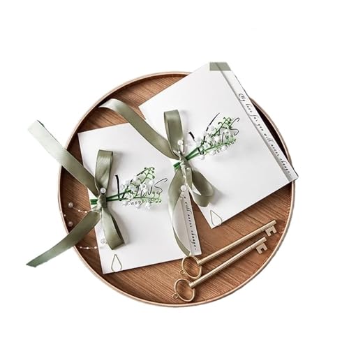 TYNXK Elegante handgeschriebene Hochzeitsgelübdekarten for Braut und Bräutigam Forest System Simple Celebration(Color-03) von TYNXK