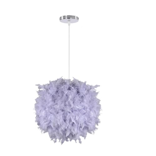 TYNXK Flauschige Feder Pendelleuchte Moderne E27 Lampenfassung Hängende Fee Beleuchtungskörper Schlafzimmer Wohnzimmer Kronleuchter(Color-05) von TYNXK