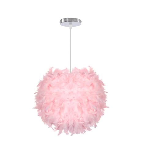 TYNXK Flauschige Feder Pendelleuchte Moderne E27 Lampenfassung Hängende Fee Beleuchtungskörper Schlafzimmer Wohnzimmer Kronleuchter(Color-06) von TYNXK