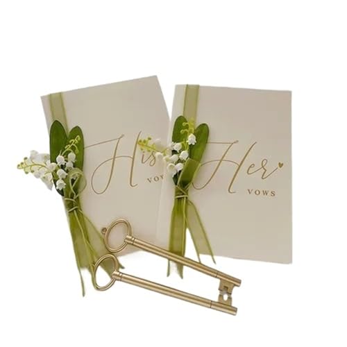 TYNXK Gelübdebuch, das Tal, Tulpenrasen, Hochzeitsdekoration, Zeremonie, schöne Braut und Bräutigam, Eid-Redekarte(Color 2) von TYNXK