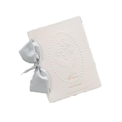TYNXK Hochzeitsgelübdebücher Kartenset Konkaves und konvexes Design Dekoration Einladungsgeschenkbuch Glockenorchidee Gelübde Karten(Blue Grey,2pcs) von TYNXK