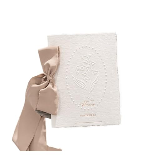 TYNXK Hochzeitsgelübdebücher Kartenset Konkaves und konvexes Design Dekoration Einladungsgeschenkbuch Glockenorchidee Gelübde Karten(Coffee,1pc) von TYNXK