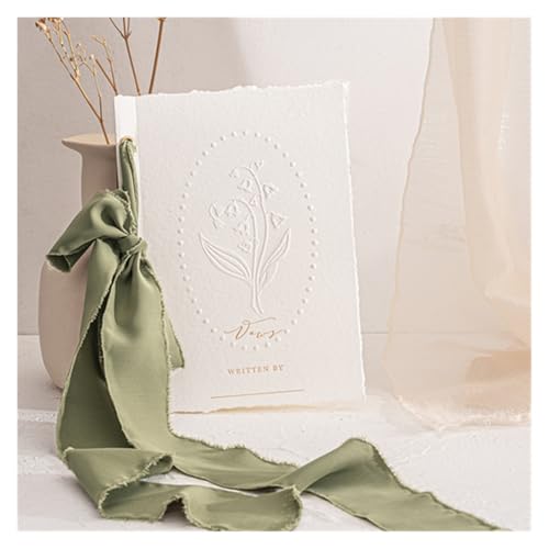 TYNXK Hochzeitsgelübdebücher Kartenset Konkaves und konvexes Design Dekoration Einladungsgeschenkbuch Glockenorchidee Gelübde Karten(Green,2pcs) von TYNXK