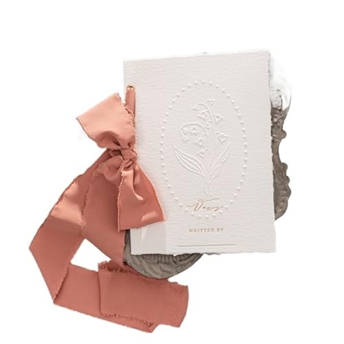 TYNXK Hochzeitsgelübdebücher Kartenset Konkaves und konvexes Design Dekoration Einladungsgeschenkbuch Glockenorchidee Gelübde Karten(Red,1pc) von TYNXK