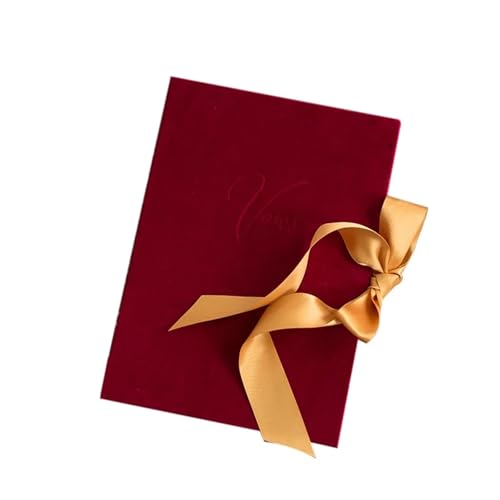 TYNXK Hochzeitsgeschenk Braut und Bräutigam Eidbuch A4 Samtbezug mit Schleifen Brautgeschenk Liebeserklärung Gelübde Karte(Red) von TYNXK
