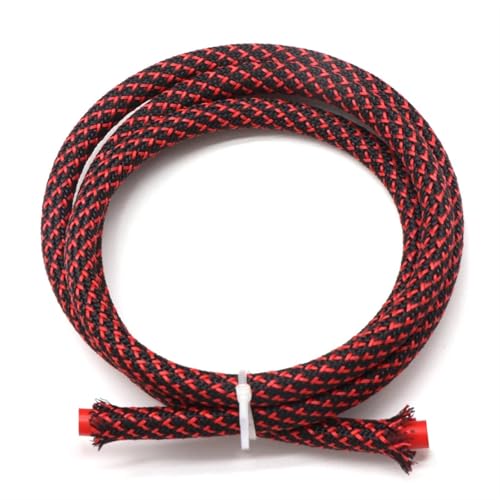 TYNXK Kabelschlauch 1/10M 2 4 6 8 10 12 14 16 18 20 25 30 40mm Hohe Dichte Geflochtene Erweiterbar Hülse Draht Wrap Isolierte Nylon Schutz Mantel Kabelkanal Schutzrohr(Black Red,16MM_10 METESR) von TYNXK
