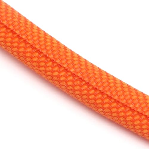 TYNXK Kabelschlauch 1/5M Self Closing Expandable Braided Sleeve Dia 5 8 10 13 16 19 25 30 mm Cable Protector Harness Nylon Wire Wrap Kabelkanal Schutzrohr(Orange,25MM_1 Meter) von TYNXK