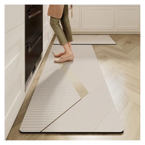 TYNXK Küchen-Kieselalgen-Schlamm-Bodenmatte, ölabsorbierende, rutschfeste Matte, Langer Streifen, pflegeleicht, schnell trocknende Matte(Color4,50X160CM 1PC) von TYNXK
