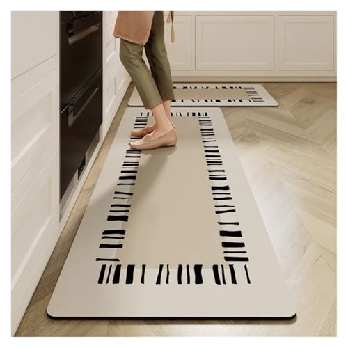 TYNXK Küchen-Kieselalgen-Schlamm-Bodenmatte, ölabsorbierende, rutschfeste Matte, Langer Streifen, pflegeleicht, schnell trocknende Matte(Color6,60X90CM 1PC) von TYNXK