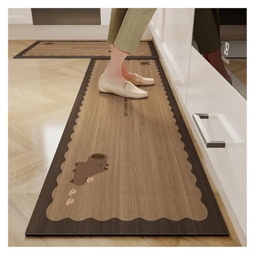TYNXK Küchenbodenmatte Wasserdichter Rutschfester Teppich PVC-Leder Fußmatten Langer Heimdekorationsteppich(Color-01,1pc 160x230cm) von TYNXK
