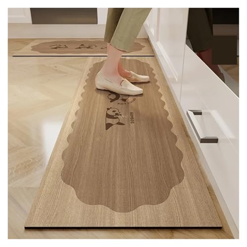 TYNXK Küchenbodenmatte Wasserdichter Rutschfester Teppich PVC-Leder Fußmatten Langer Heimdekorationsteppich(Color-04,1pc(50x80cm 50x120cm) von TYNXK