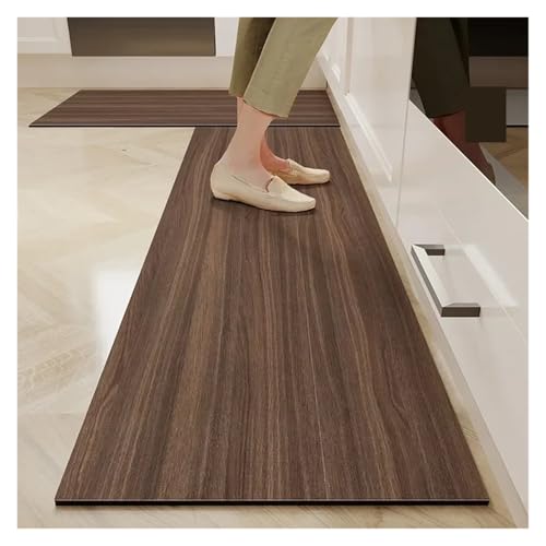 TYNXK Küchenbodenmatte Wasserdichter Rutschfester Teppich PVC-Leder Fußmatten Langer Heimdekorationsteppich(Color-08,1pc 80x200cm) von TYNXK