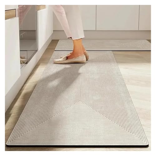 TYNXK Küchenbodenmatten Kieselgur-Teppich Rutschfester Verlängerungsstreifen Schmutzabweisende saugfähige Fußmatten(Color-02,2pc40x60 40x120cm) von TYNXK