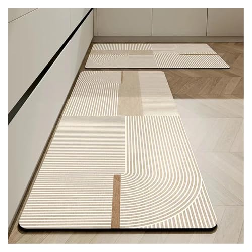 TYNXK Küchenbodenmatten Kieselgur-Teppich Rutschfester Verlängerungsstreifen Schmutzabweisende saugfähige Fußmatten(Color-03,40X120CM) von TYNXK