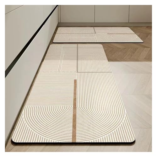 TYNXK Küchenbodenmatten Kieselgur-Teppich Rutschfester Verlängerungsstreifen Schmutzabweisende saugfähige Fußmatten(Color-06,40X120CM) von TYNXK