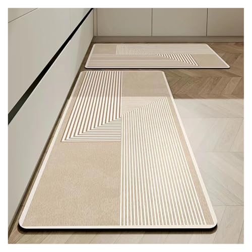 TYNXK Küchenbodenmatten Kieselgur-Teppich Rutschfester Verlängerungsstreifen Schmutzabweisende saugfähige Fußmatten(Color-07,40X120CM) von TYNXK