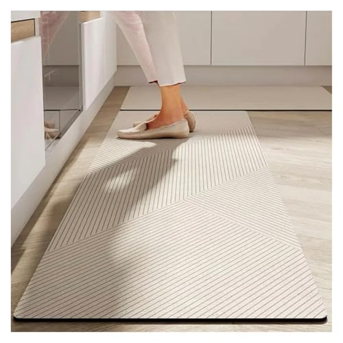 TYNXK Küchenbodenmatten Kieselgur-Teppich Rutschfester Verlängerungsstreifen Schmutzabweisende saugfähige Fußmatten(Color-10,60X90CM) von TYNXK