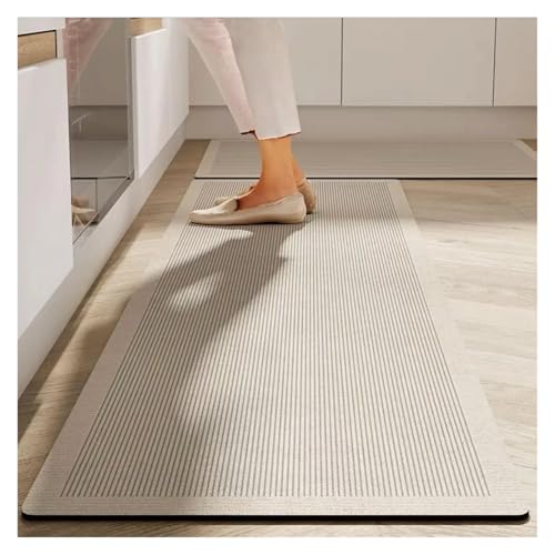 TYNXK Küchenbodenmatten Kieselgur-Teppich Rutschfester Verlängerungsstreifen Schmutzabweisende saugfähige Fußmatten(Color-11,50X80CM) von TYNXK
