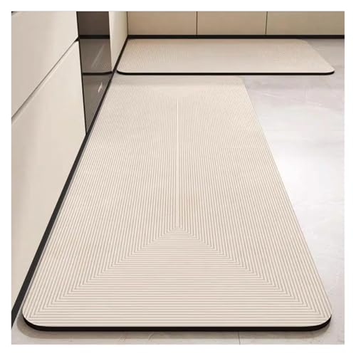 TYNXK Küchenbodenmatten Kieselgur-Teppich Rutschfester Verlängerungsstreifen Schmutzabweisende saugfähige Fußmatten(Color-12,40X60CM) von TYNXK