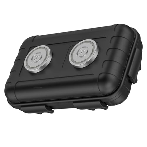 TYNXK Magnetischer Schlüsselkasten Mini-Magnetschlüsselhalter unter dem Auto verstecken Schlüsselbox Wasserdichter Schlüsselversteck Multifunktionsbox for Ersatzschlüssel Schlüsselsafe(Black) von TYNXK
