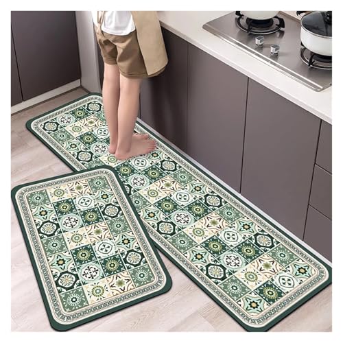 TYNXK Moderne Retro-Fußmatten mit leichtem Luxus-Premium-Feeling, rutschfest, for Wohnzimmer, Küche, Badezimmer, Heimdekoration(Color-02,50X160CM) von TYNXK