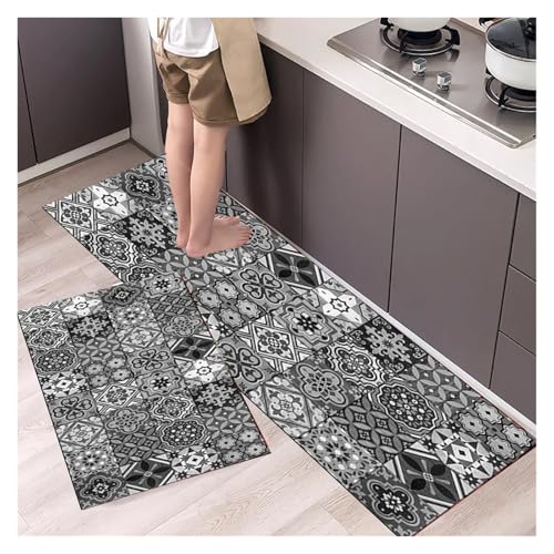 TYNXK Moderne Retro-Fußmatten mit leichtem Luxus-Premium-Feeling, rutschfest, for Wohnzimmer, Küche, Badezimmer, Heimdekoration(Color-06,50X160CM) von TYNXK