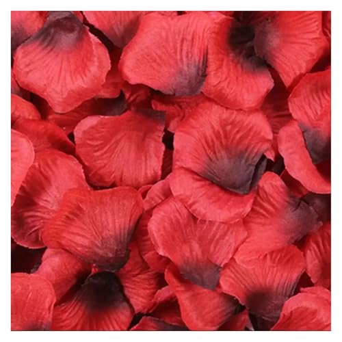 TYNXK Simulation Seide Gefälschte Rose Blütenblätter Künstliche Multicolor Rose Blütenblatt for Hochzeit Party Valentinstag Wohnkultur(Black red,1000PCS) von TYNXK
