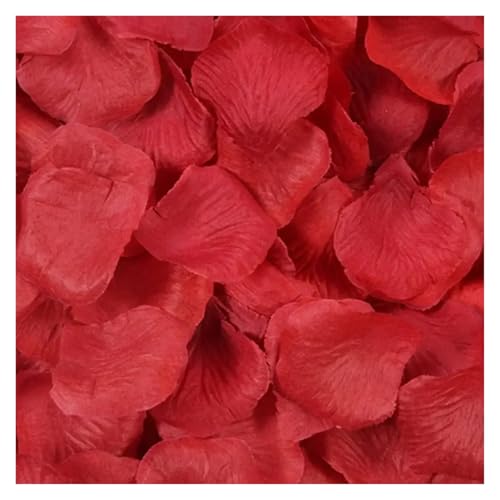 TYNXK Simulation Seide Gefälschte Rose Blütenblätter Künstliche Multicolor Rose Blütenblatt for Hochzeit Party Valentinstag Wohnkultur(Dark red,2000PCS) von TYNXK