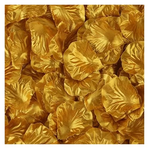 TYNXK Simulation Seide Gefälschte Rose Blütenblätter Künstliche Multicolor Rose Blütenblatt for Hochzeit Party Valentinstag Wohnkultur(Gold,2000PCS) von TYNXK