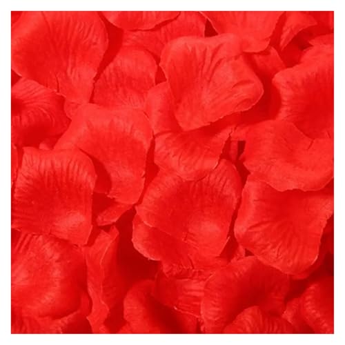 TYNXK Simulation Seide Gefälschte Rose Blütenblätter Künstliche Multicolor Rose Blütenblatt for Hochzeit Party Valentinstag Wohnkultur(Red,2000PCS) von TYNXK