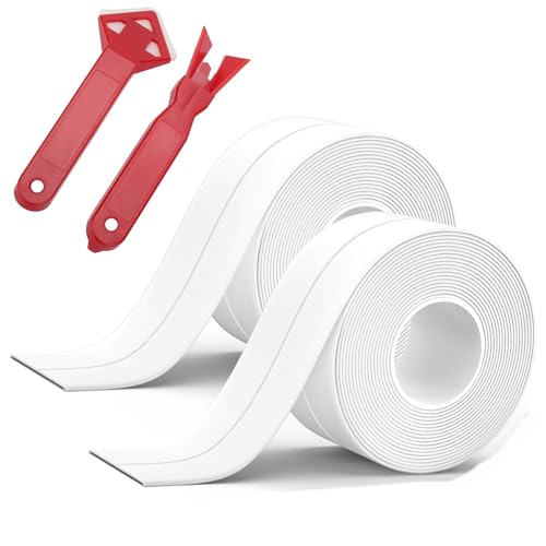 Dichtungsband Selbstklebend Magic Caulk Tape PVC Bad Dichtungsstreifen Dusche Wasserdicht Klebeband Selbstklebend Fugenband für Küche Badewanne Badezimmer Wandecke 2 Rollen Weiß 38 mm x 3,2 m Dichtungsband Selbstklebend Magic Caulk Tape PVC Bad Dichtungsstreifen Dusche Wasserdicht Klebeband Selbstklebend Fugenband für Küche Badewanne Badezimmer Wandecke 2 Rollen Weiß 38 mm x 3,2 m von TYPHEERX