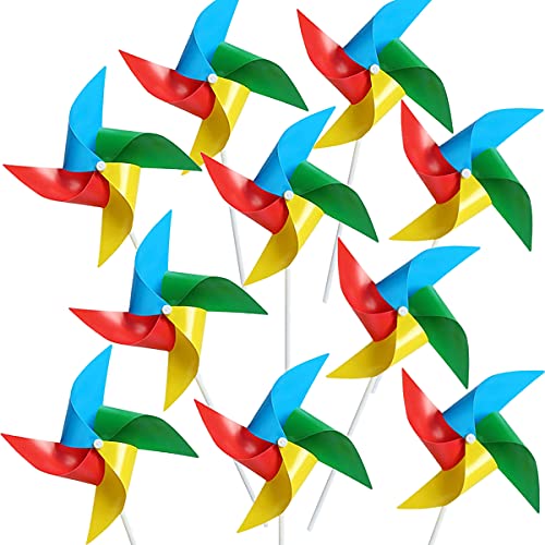 TYPHEERX 10 Stück Farbenfrohes Windrad Party DIY Windmühle für Spielzeug Garten Rasen Dekor von TYPHEERX