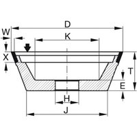Tyrolit - Diamant-Topf-Schleifscheibe DxTxH (mm), 75x30x20, Typ: D64 von TYROLIT