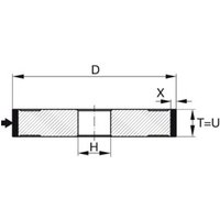 TYROLIT CBN-Teller-Schleifscheibe DxTxH (mm), 100x10x20, Typ: B126, 597490 B126 von TYROLIT