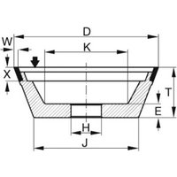 TYROLIT Diamant-Topf-Schleifscheibe DxTxH (mm), 100x35x20, Typ: D126, 597520 D126 von TYROLIT