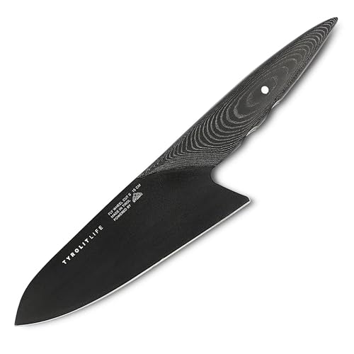 Tyrolit LIFE Fly Wheel Cut Kochmesser S, 15 cm extrem scharfe Klinge, Profi Messer, Küchenmesser für Fisch, Fleisch, Obst und Gemüse, Edelstahl Allzweckmesser, Schwarz - Made in Tirol von Tyrolit