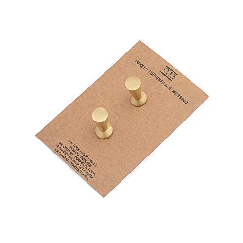 TYSK Design Wandhaken/Türknauf aus Messing 2er Pack (Farbe und Design wählbar) – hochwertig und massiv aus Metall gefertigt von TYSK Design