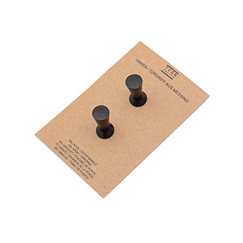 TYSK Design Wandhaken/Türknauf aus Messing 2er Pack (Farbe und Design wählbar) – hochwertig und massiv aus Metall gefertigt von TYSK Design