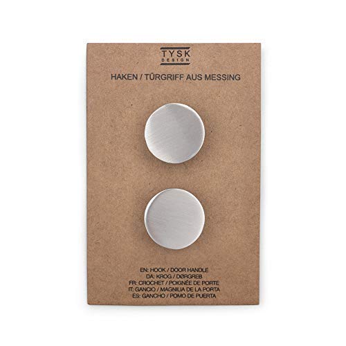 TYSK Design Wandhaken/Türknauf aus Messing 2er Pack (Farbe und Design wählbar) – hochwertig und massiv aus Metall gefertigt von TYSK Design