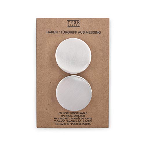 TYSK Design Wandhaken/Türknauf aus Messing 2er Pack (Farbe und Design wählbar) – hochwertig und massiv aus Metall gefertigt von TYSK Design