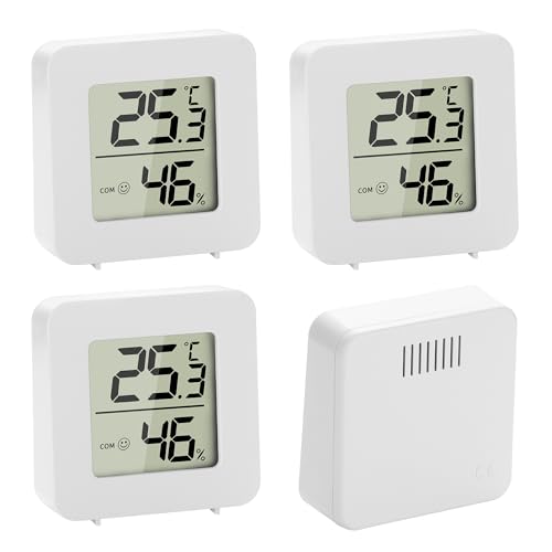 4er Set Digitales Thermometer Hygrometer mit LCD-Display Hygrometer Innen Luftfeuchtigkeitsmesser Digital Hochgenauer temperatursensor für Babyzimmer Wohnzimmer Büro von TYSM-CC