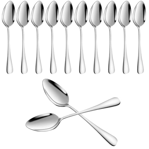 12 Stück Edelstahl Suppenlöffel – Robustes Besteck mit ergonomischem Griff | Spülmaschinenfest & Leicht zu Reinigen | Für Zuhause, Restaurant & Picknick von TYSM-CC